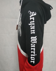 Premium Kapuzenpullover - Aryan Warrior - schwarz-weiß-rot