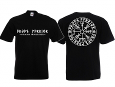 T-Hemd - Aryan Warrior - Vegvisir Runenschrift - schwarz/weiß