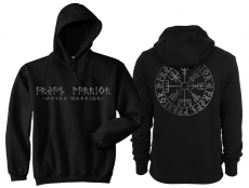 Kapuzenpullover - Aryan Warrior - Vegvisir Runenschrift - schwarz/silber