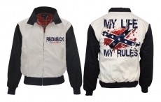 Harrington Jacke - bedruckt - schwarz/weiß - Redneck - My Life my Rules