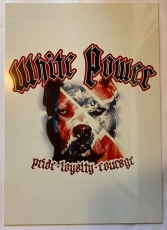 Blechschild KM - White Power - Dog Face - Südstaaten