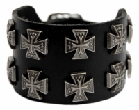 Armband - Eiserne Kreuze - dick - Kunstleder