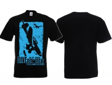 Frauen T-Shirt - Dive Bomber - Ju 87 Stuka - schwarz/hellblau