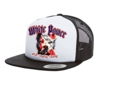 Cap White Power - Dog Face - Südstaaten - Hund - 3-Tone - schwarz - Trucker Cap