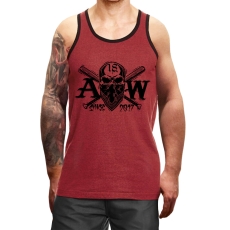 Muskelshirt/Tank Top - Used Look - Aryan Warrior - Motiv 2 - heather rot +++RAUSVERKAUF+++