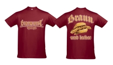 Frauen T-Shirt - Bratwurst Thüringen - Braun und Lecker - burgundy