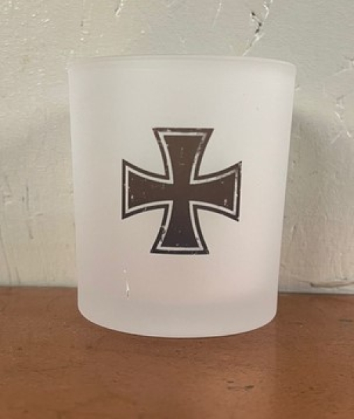 Teelicht / Trinkglas - Eisernes kreuz