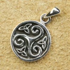 Silber Kettenanhänger - Triskelion - rund - Motiv 1