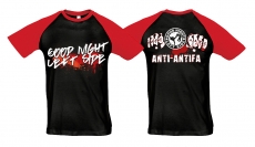 Raglan T-Shirt - Good Night Left Side - Anti-Antifa - schwarz/rot