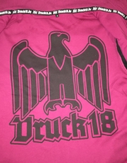 Druck18 Premium - Frauen Kapuzenjacke - Krawallgirl - schwarz/weiß