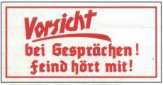 Emailleschild - Vorsicht bei Gesprächen